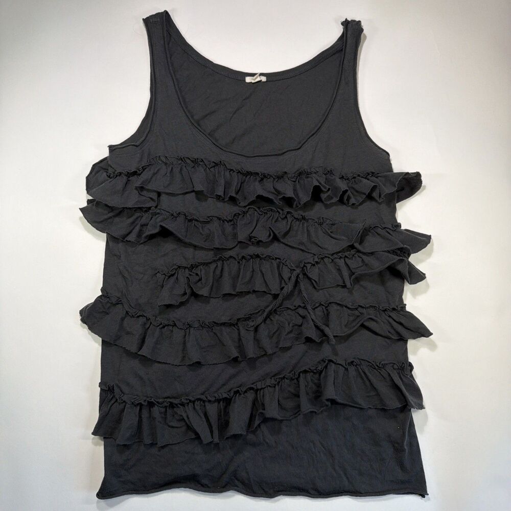 JCrew Women’s Ruffle Tissue Tank Dark Gray Size Small